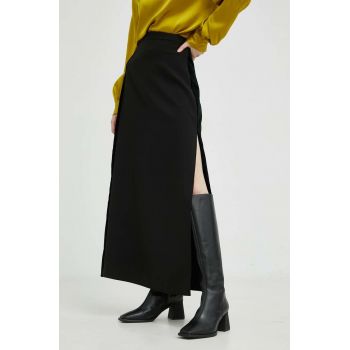 The Kooples fusta culoarea negru, maxi, drept