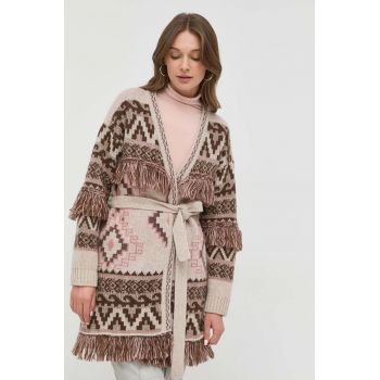 Weekend Max Mara cardigan din lana femei, culoarea bej, călduros