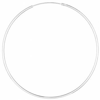 Cercei Creole mari din argint 925, cu sectiune rotunda si diametru de 6 cm