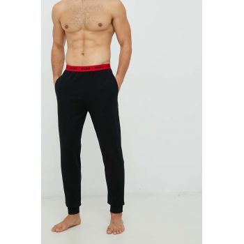 HUGO pantaloni de pijama bărbați, culoarea negru, uni 50480236 ieftine