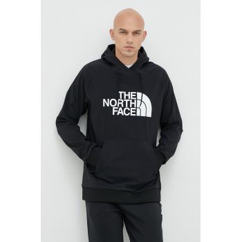 The North Face hanorac Tekno barbati, culoarea negru, cu glugă, cu imprimeu