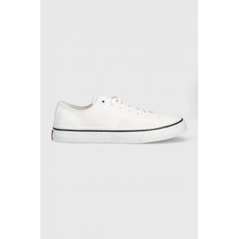 Tommy Jeans tenisi Leather Vulc Tjm Ess barbati, culoarea alb de firma originali