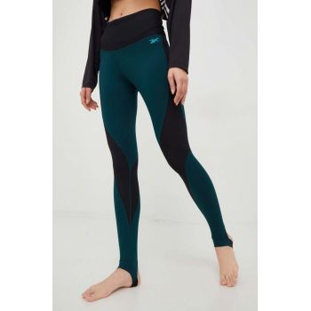 Reebok leggins sport Thermowarm + Graphene culoarea verde