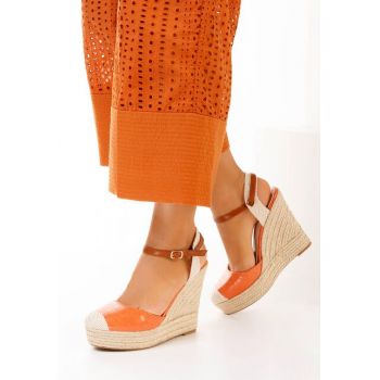 Sandale cu platforma Benisa V2 portocalii de firma originala