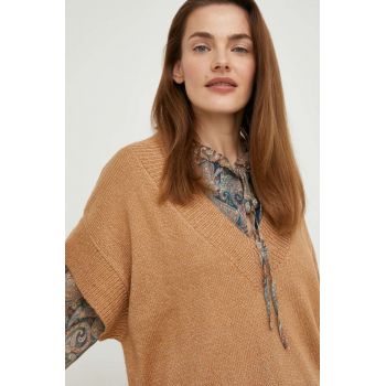Answear Lab vesta femei, culoarea bej, light