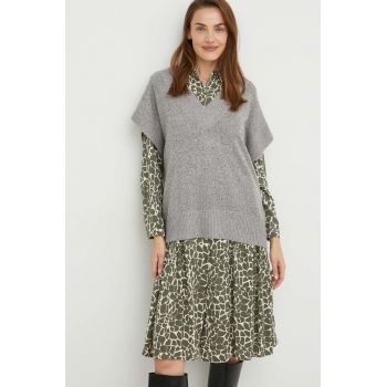 Answear Lab vesta femei, culoarea gri, light