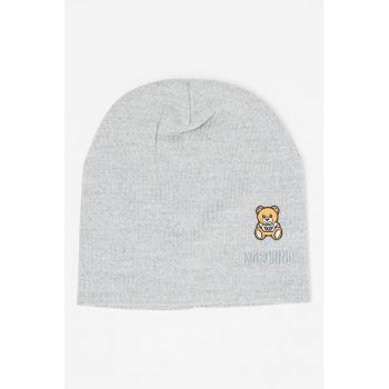 Caciula din lana cu broderie logo