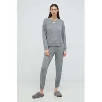 Dkny pijama femei, culoarea gri