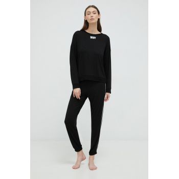 Dkny pijama femei, culoarea negru