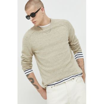Only & Sons pulover din amestec de lana barbati, culoarea bej, light