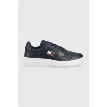 Tommy Jeans sneakers din piele Retro Basket Tjm Ess culoarea albastru marin