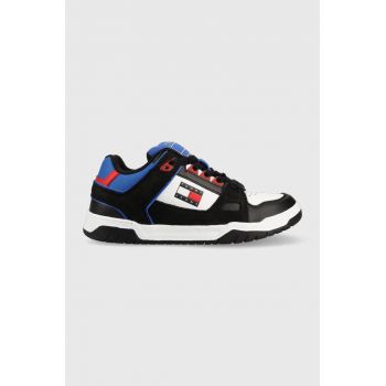 Tommy Jeans sneakers din piele Skate Sneaker culoarea negru