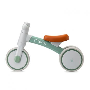 Tricicleta fara pedale pentru copii Momi Tedi Green recomandata de la 1 an pana la greutatea maxima de 25 kg, stabila, roti sigure pentru podea, usoara, cadru robust