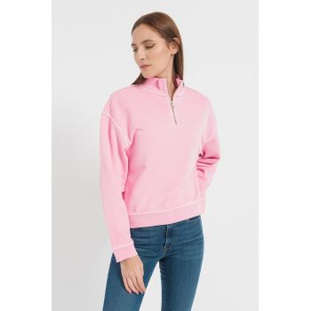 Bluza sport de bumbac cu fermoar scurt Rue