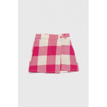United Colors of Benetton fusta din bumbac pentru copii culoarea violet, mini, evazati