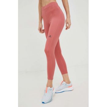 adidas Performance leggins de alergare Run Icons femei, culoarea portocaliu, neted de firma originali