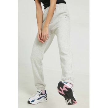 Champion pantaloni de trening femei, culoarea gri, neted 115487-ASB de firma original