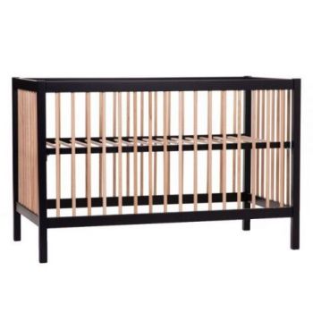 Patut Childhome Cot 97 Fag 60x120 cm, Natural Negru