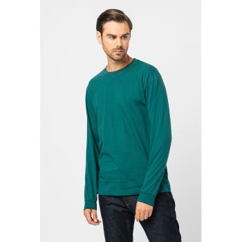Bluza de bumbac organic cu decolteu la baza gatului