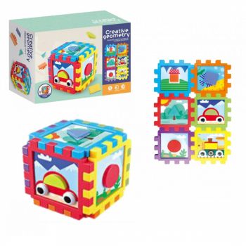 Jucarie educativa Cub sortator cu forme geometrice