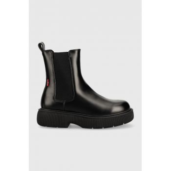 Levi's botine copii culoarea negru,