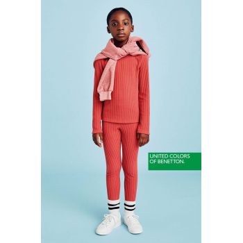 United Colors of Benetton leggins copii culoarea roz, neted de firma originali