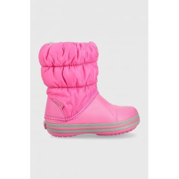 Crocs cizme de iarna copii Winter Puff Boot culoarea roz