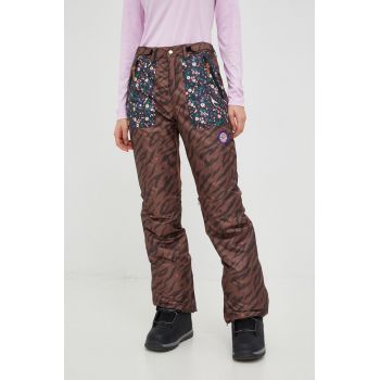 Femi Stories pantaloni snowboard Pinky culoarea maro