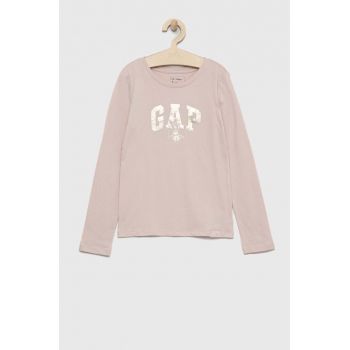 GAP longsleeve din bumbac pentru copii X Disney culoarea bej