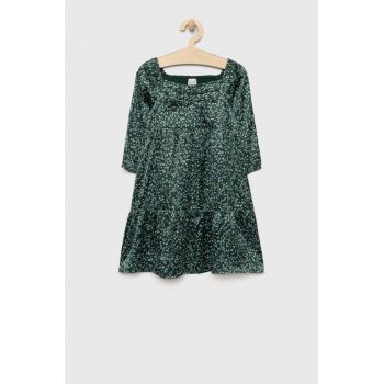 Abercrombie & Fitch rochie fete culoarea verde, midi, evazati