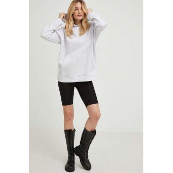 Answear Lab bluza femei, culoarea gri, cu glugă, melanj