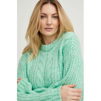Answear Lab pulover de lana femei, culoarea verde, călduros