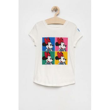 GAP tricou de bumbac pentru copii X Disney culoarea alb