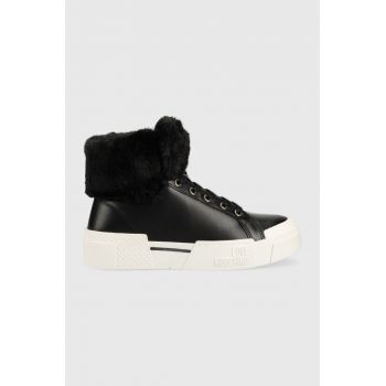 Love Moschino sneakers femei, culoarea negru,