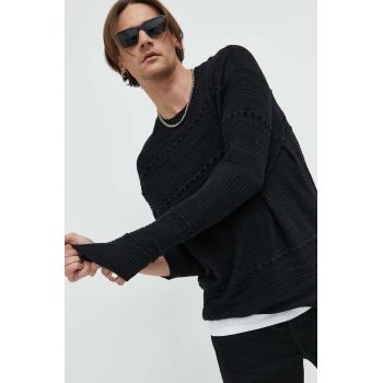 Hollister Co. pulover barbati, culoarea negru, light ieftin