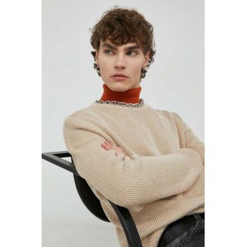 Marc O'Polo pulover de bumbac barbati, culoarea bej de firma original