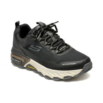 Pantofi sport SKECHERS negri, MAX PROTECT , din material textil si piele ecologica