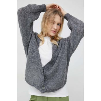 Sisley cardigan din amestec de lana femei, culoarea gri, light