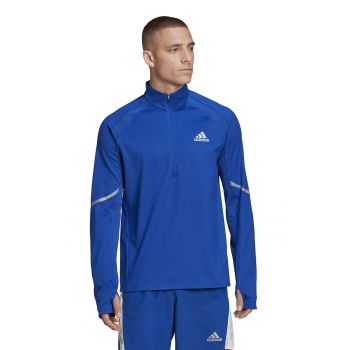 Bluza cu fermoar scurt si detalii logo pentru alergare