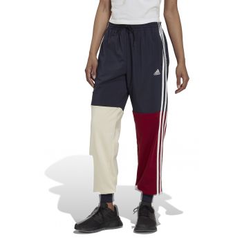 Pantaloni sport cu logo si model colorblock