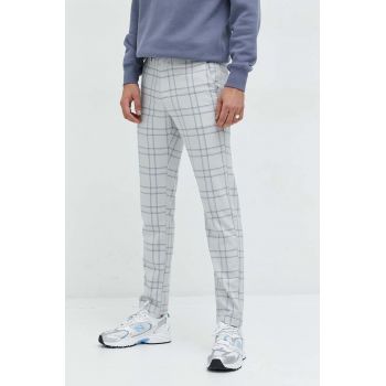 Hollister Co. pantaloni barbati, culoarea gri, cu fason chinos de firma originali