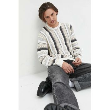 Hollister Co. pulover barbati, culoarea bej, light de firma original