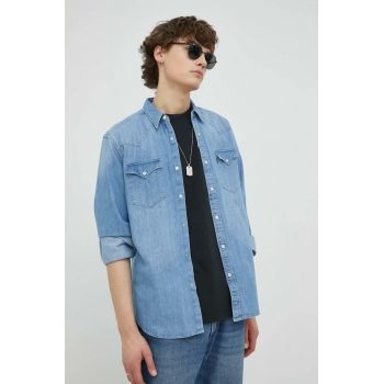 Levi's camasa jeans barbati, cu guler clasic, regular