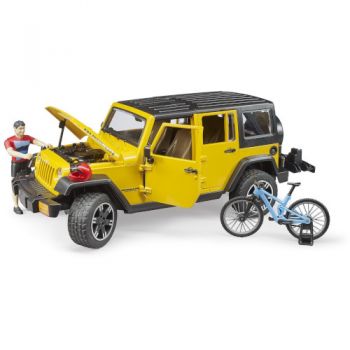 Jeep Wrangler Unlimited Rubicon Bruder cu Bicicleta si Ciclist