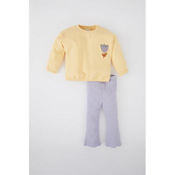 Set de bluza sport de bumbac si colanti Set de bluza sport de bumbac si colanti