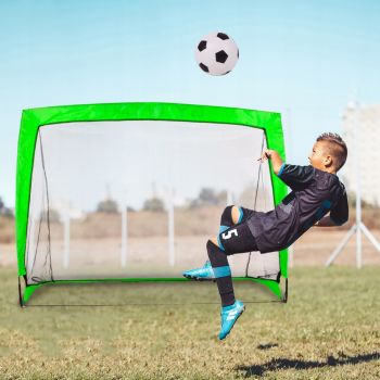 Set de fotbal Malplay cu Poarta XL pliabila, minge si pompa inclusa, 120 x 90 cm, Green