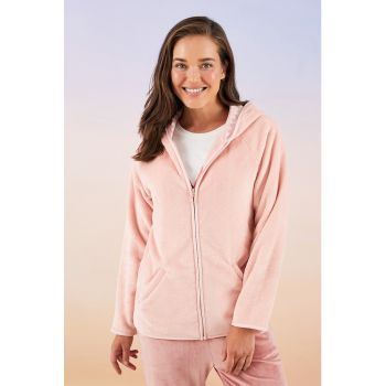 Hanorac din material fleece de casa cu fermoar