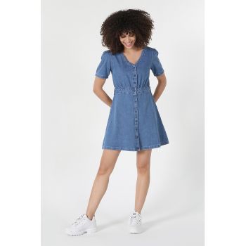 Rochie mini evazata din denim