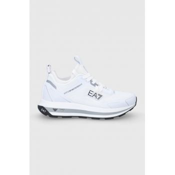 EA7 Emporio Armani pantofi culoarea alb, cu toc plat