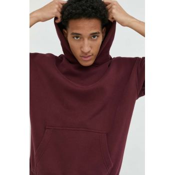 Abercrombie & Fitch bluza barbati, culoarea bordo, cu glugă, neted